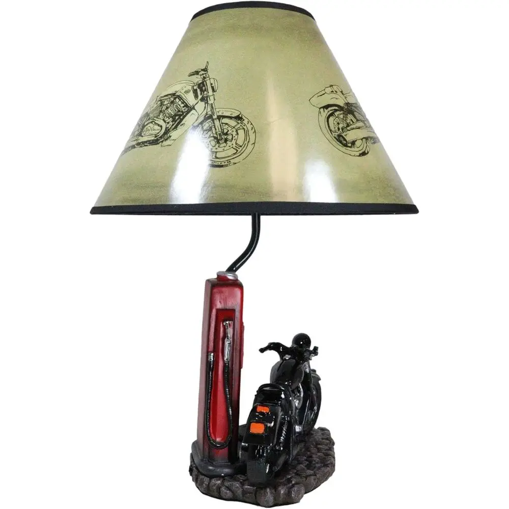 ヴィンテージレトロブラックオートバイガスポンプデスクランプ（ - Lighting Decoration For Home のレビューと価格