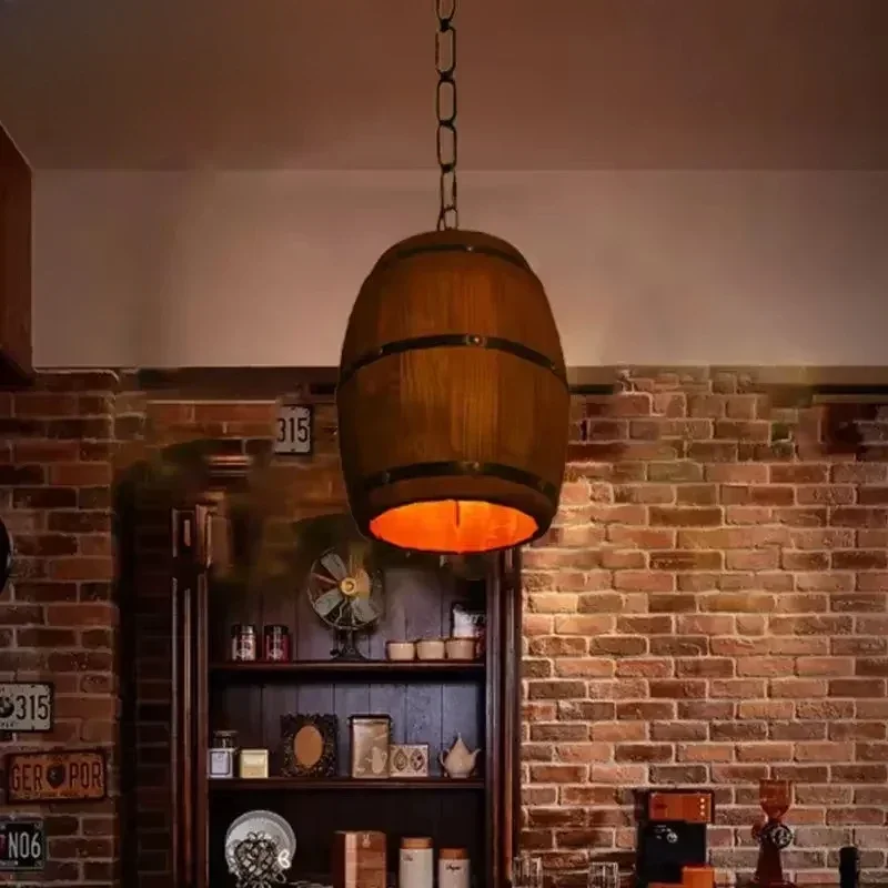 素朴なランプヴィンテージシャンデリア木製ペンダントライトワイ - Lighting Decoration For Home のレビューと価格