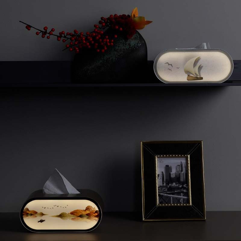 写真付きLEDナイトライトティッシュボックス、スマートセンサ - Lighting Home Decor Ideas のレビューと価格