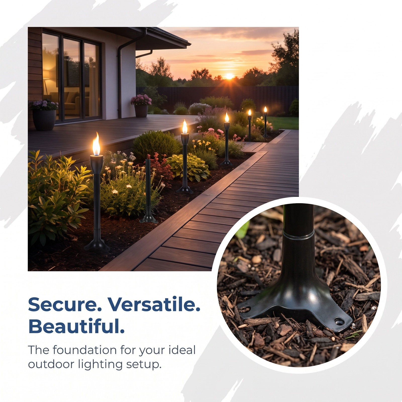 6個セット ガーデン トーチ ステーク 交換用ポール 地面サ - Lighting Decoration Outdoor のレビューと価格